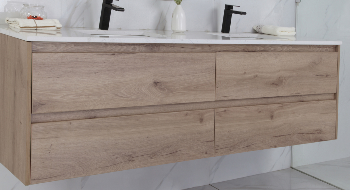 MAX MDF Wall Hung Vanity Max Oak (All Sizes)