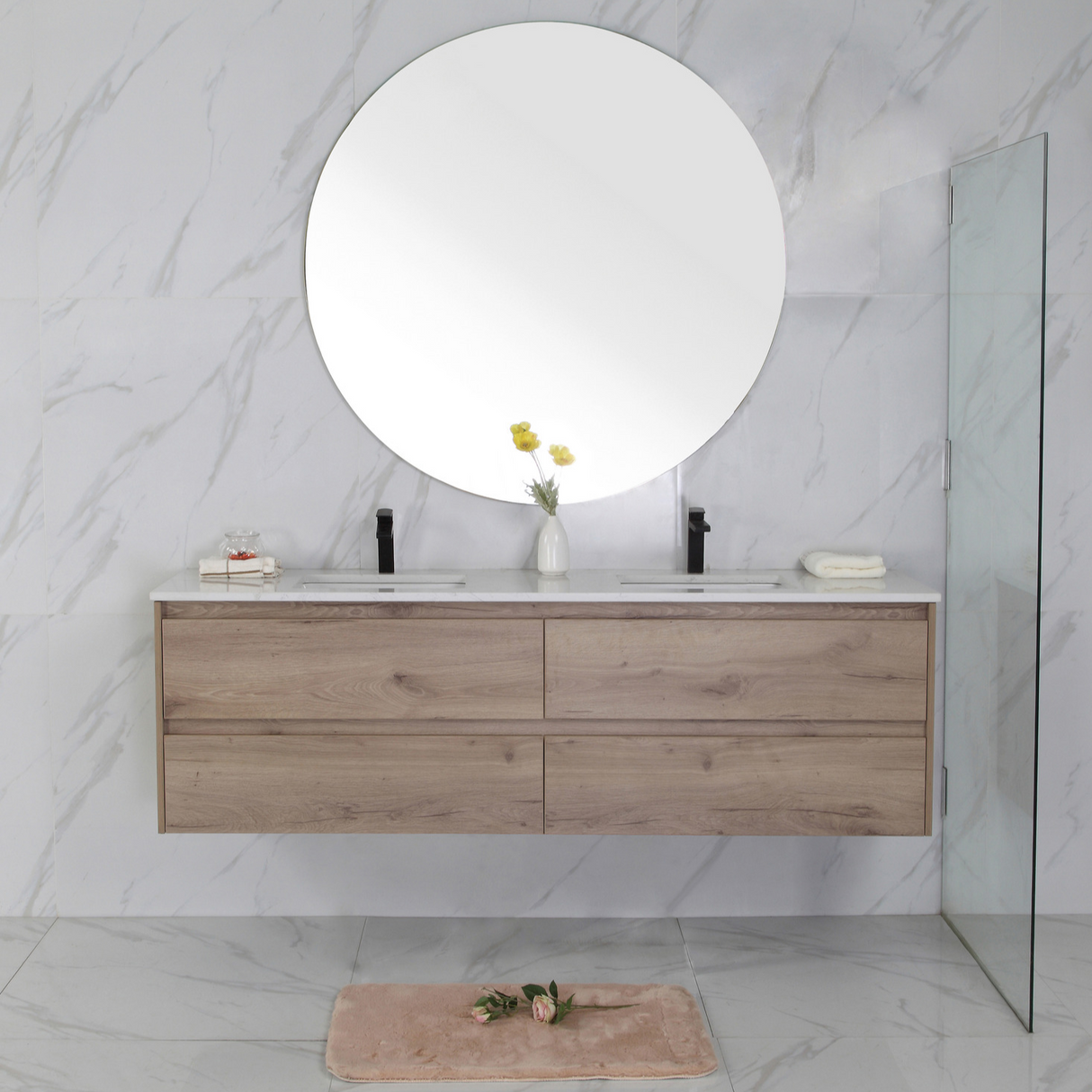 MAX MDF Wall Hung Vanity Max Oak (All Sizes)