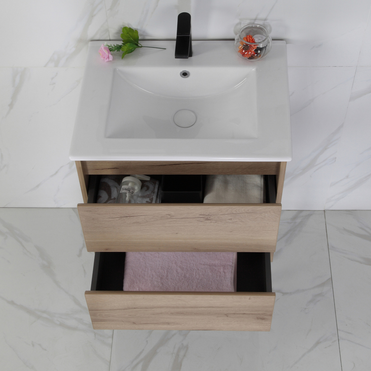 MAX MDF Wall Hung Vanity Max Oak (All Sizes)