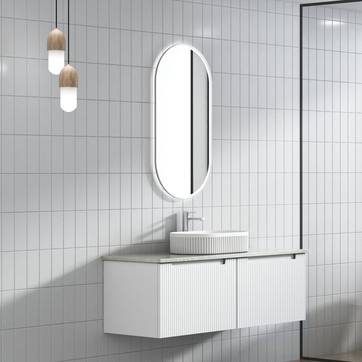 PERLA Mark II Wall Hung Vanity Matte White (All Sizes)