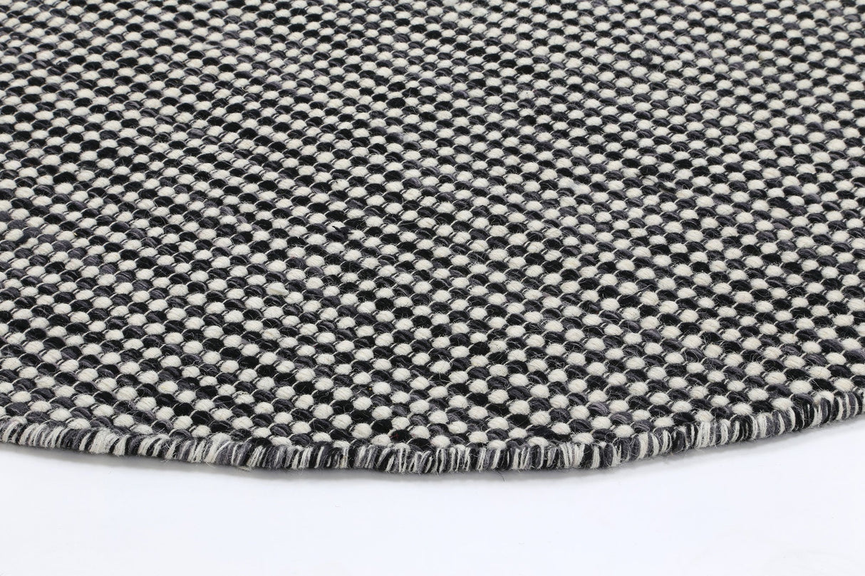 Nordic Charcoal Grey Reversible Wool Round Rug