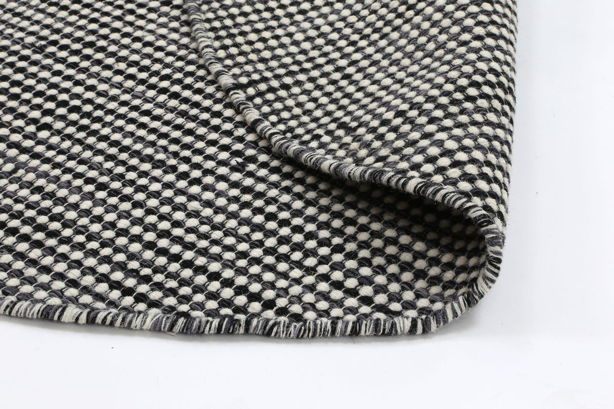 Nordic Charcoal Grey Reversible Wool Round Rug