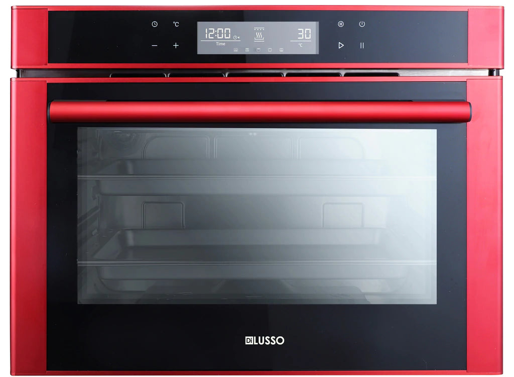 Freestanding Steam & Grill Oven - Silver/Black/Red Glass