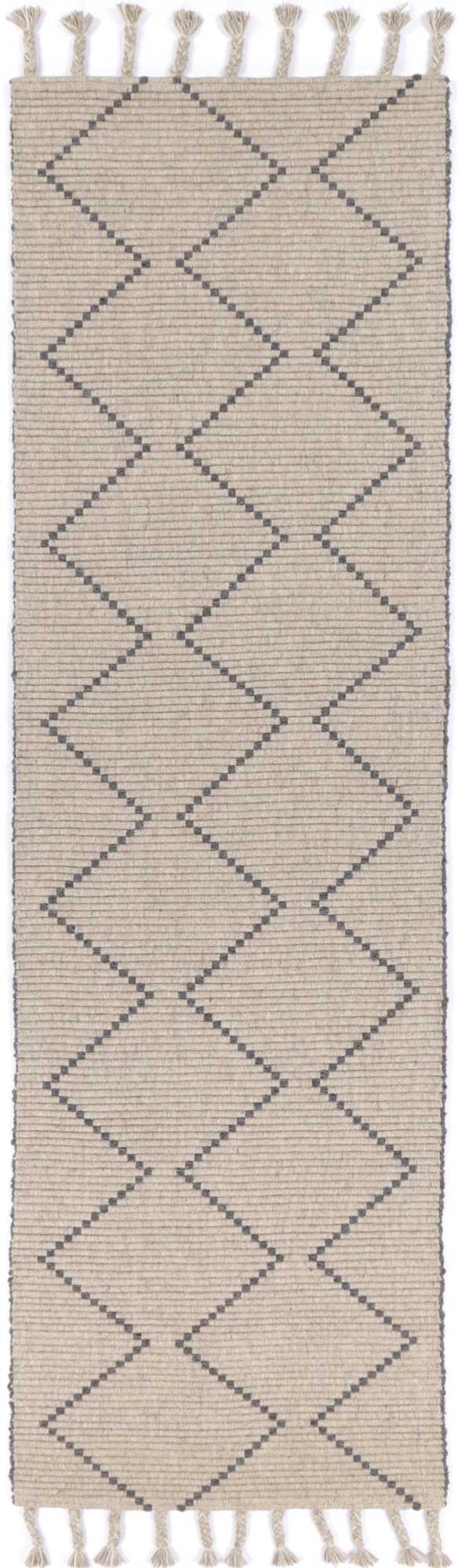 Goa Zig-Zag Wool Blend Ash Rug