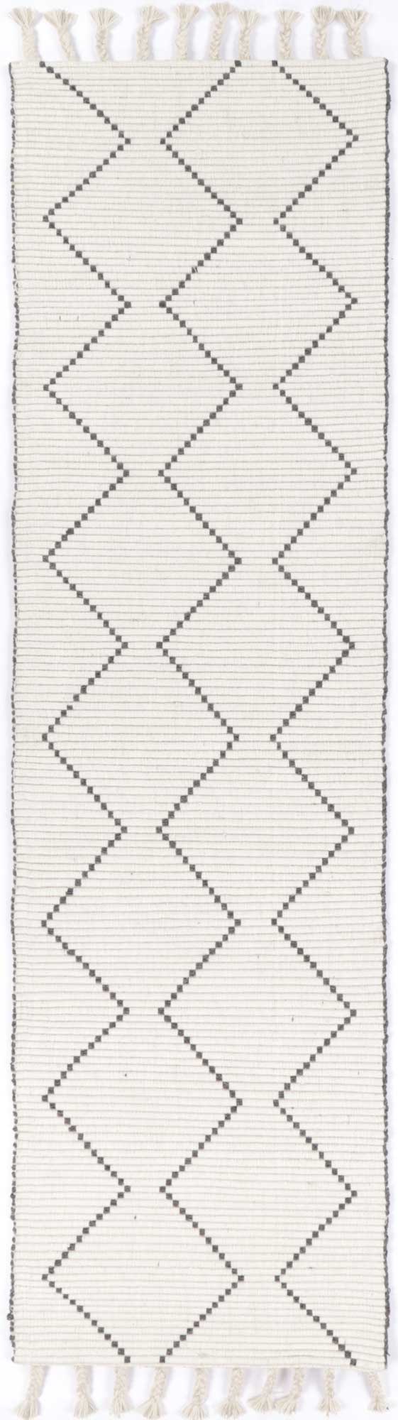 Goa Zig-Zag Wool Blend Cream Rug