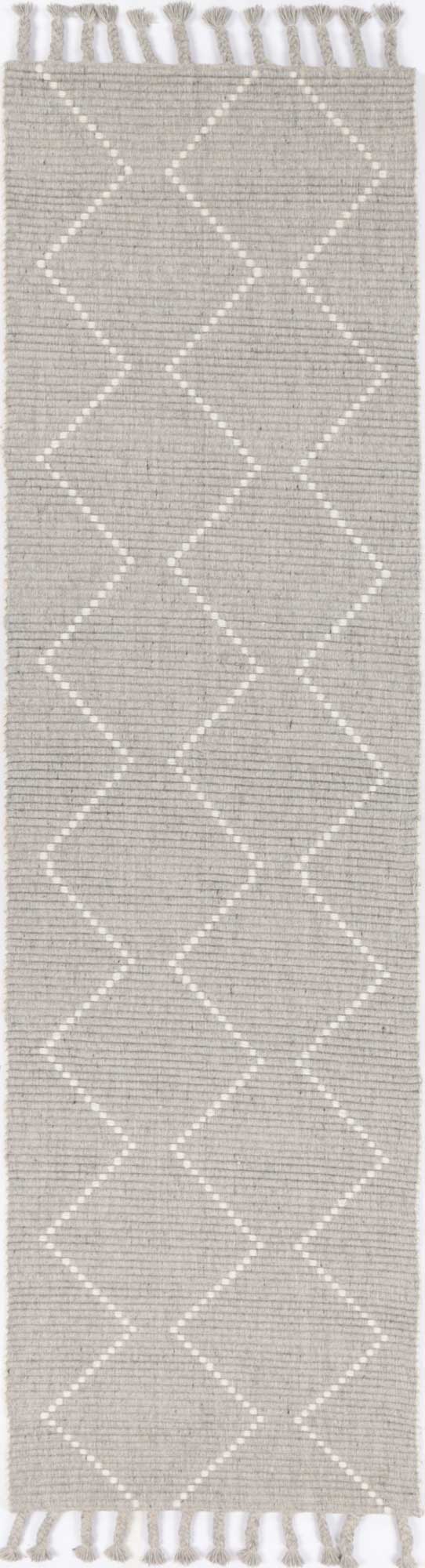 Goa Zig-Zag Wool Blend Grey Rug