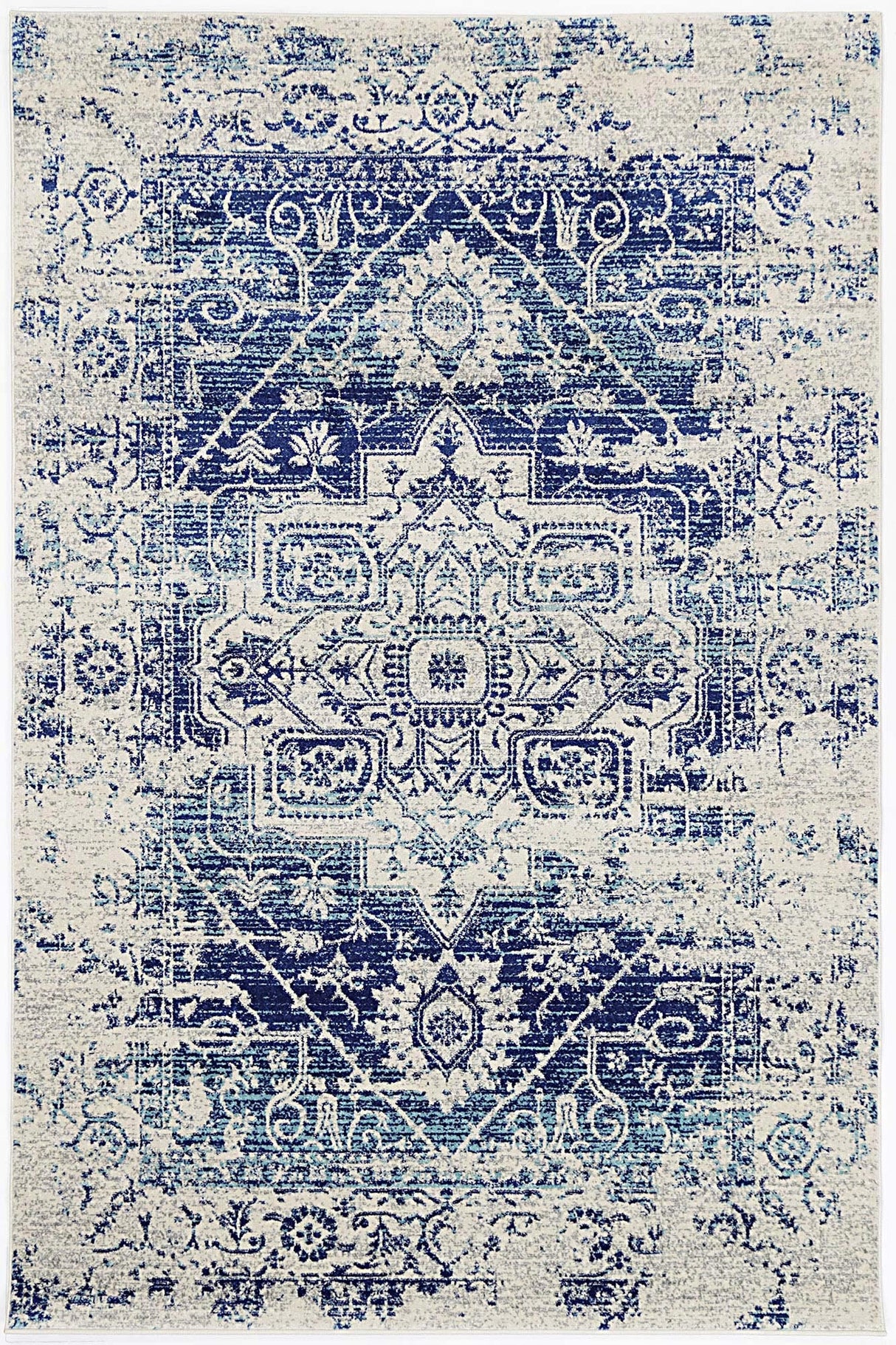 Exquisite Audrey Ivory & Navy Rug
