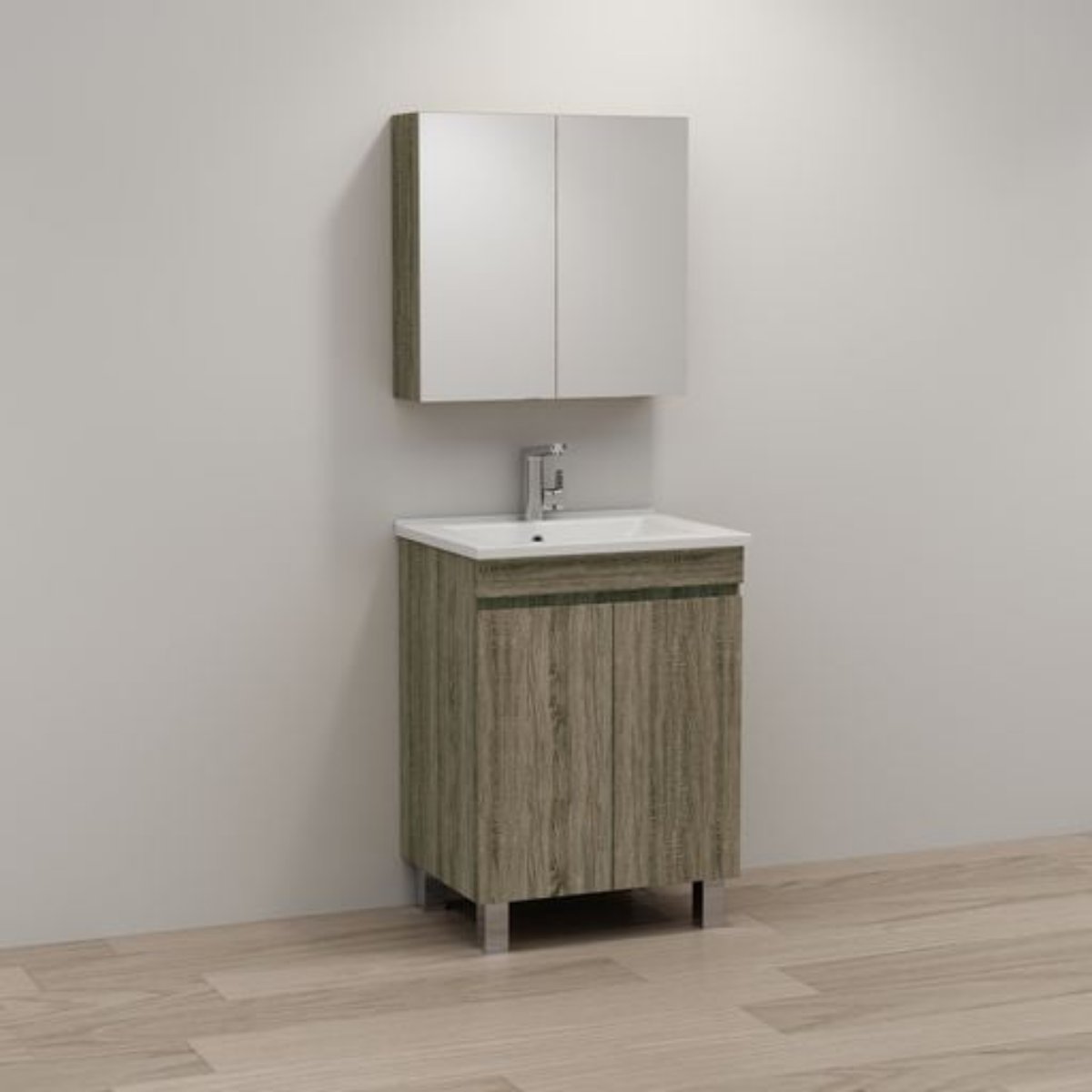 ABS DFL2 Dark Oak Freestanding Vanity 600mm - Clearance