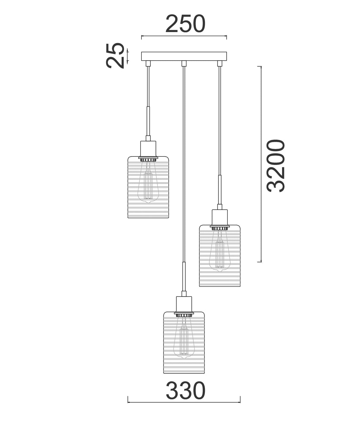 ESPEJO3: Interior Iron & Chrome Oblong Glass with Dotted Effect Pendant Lights