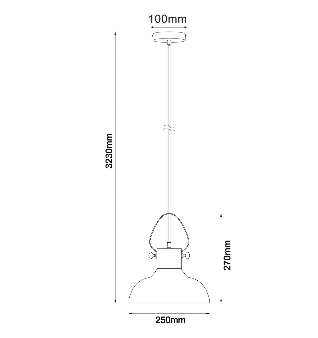 FUMOSO: Retro Smoke Glass Dome Shape Pendant Light
