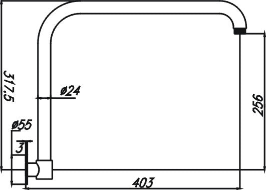 Chris Shower Arm (Chrome)