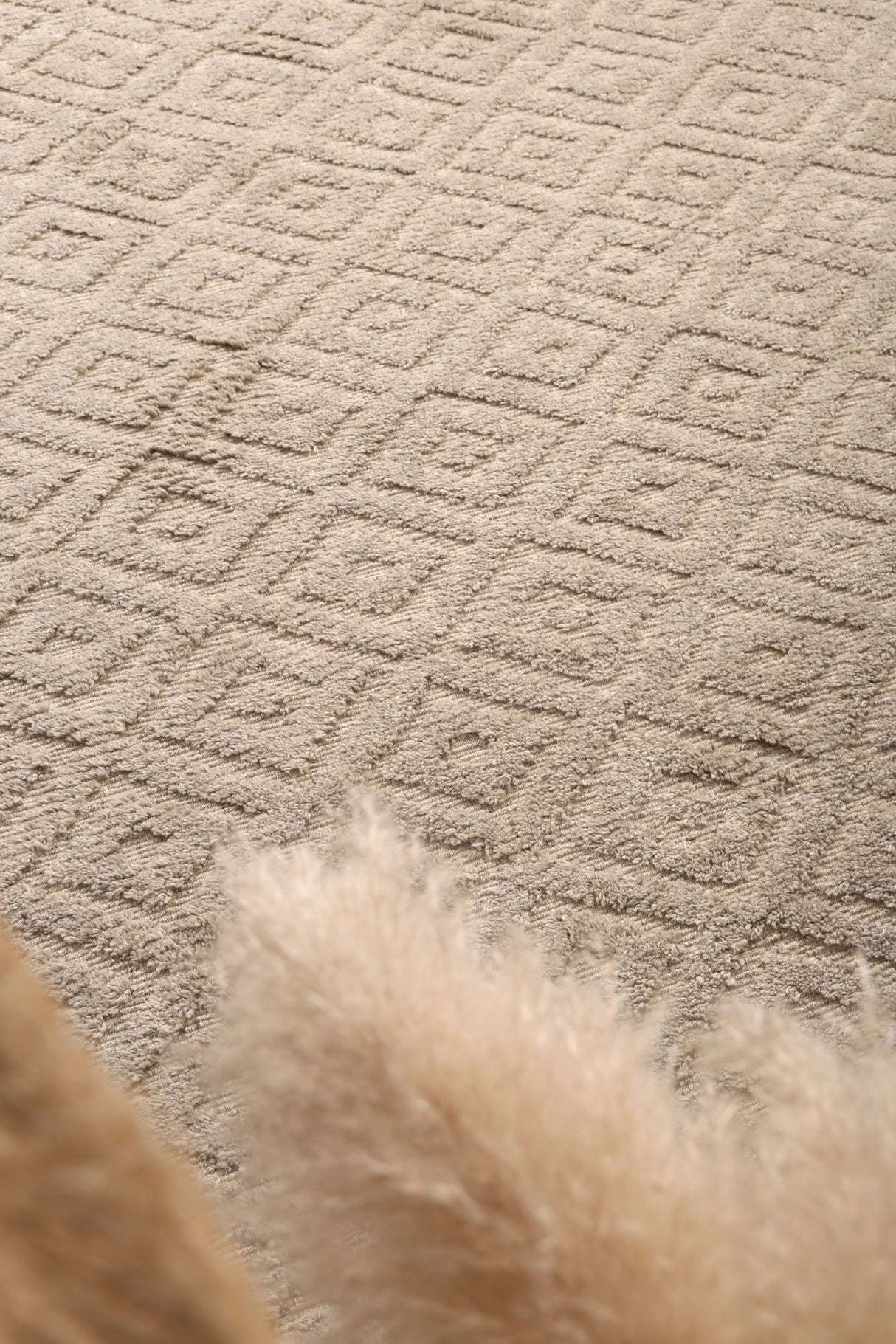 Goa Plush Diamond Ash Rug