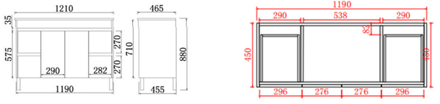 STELLA PVC Floor Vanity 1200mm