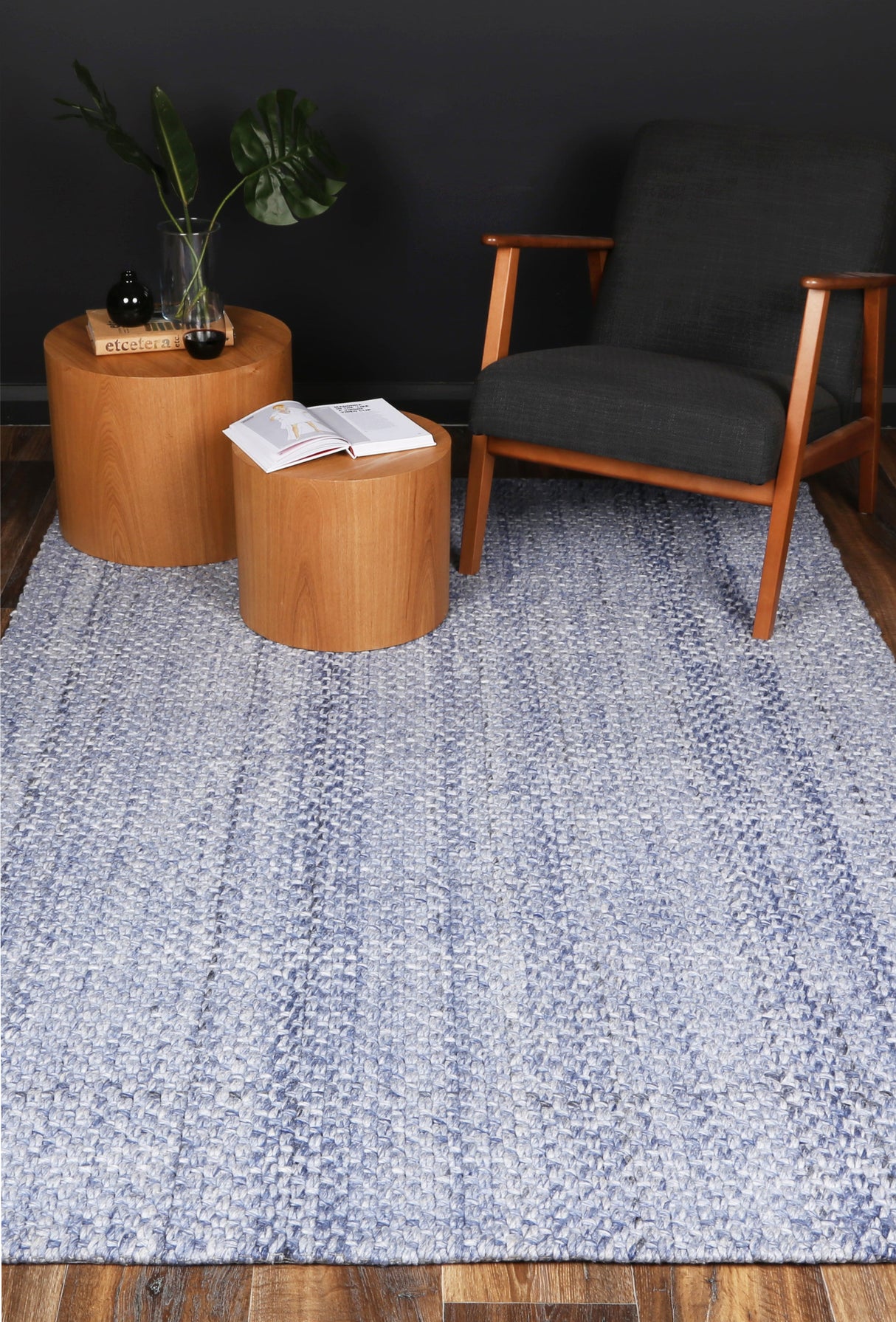 Zayna Chignon Blue Wool Blend Rug