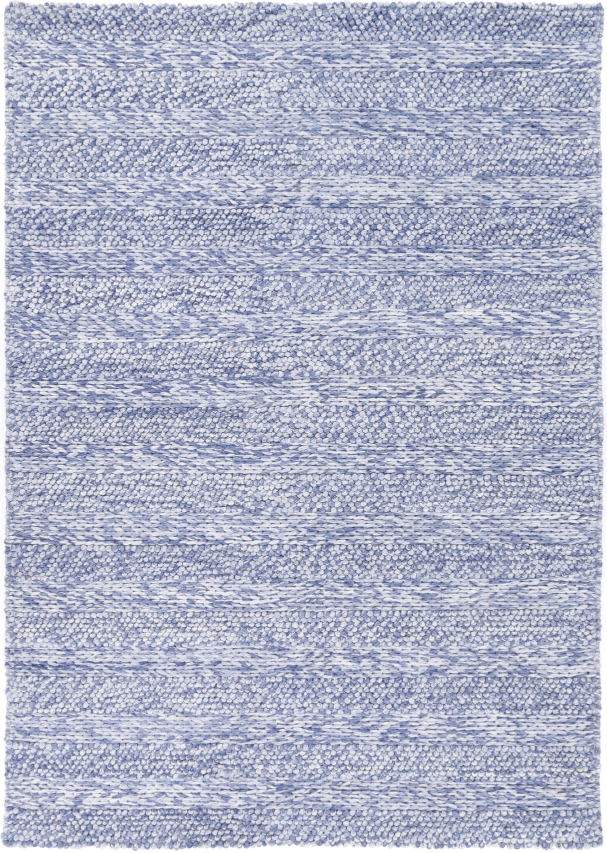 Zayna Ringlets Blue Wool Blend Rug