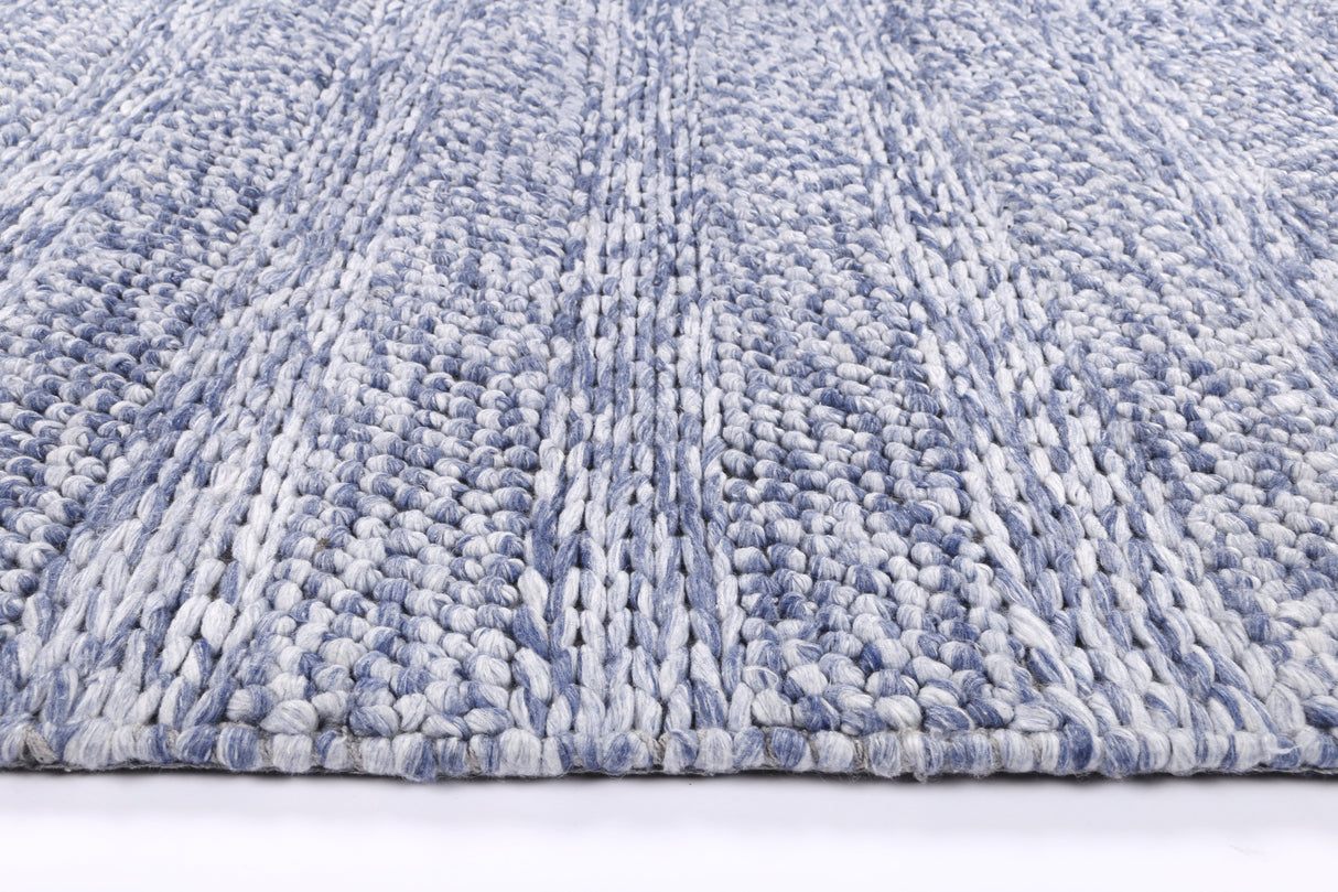Zayna Ringlets Blue Wool Blend Rug
