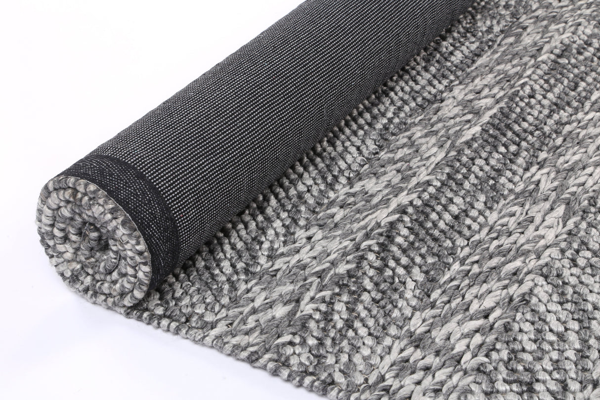 Zayna Ringlets Charcoal Wool Blend Rug