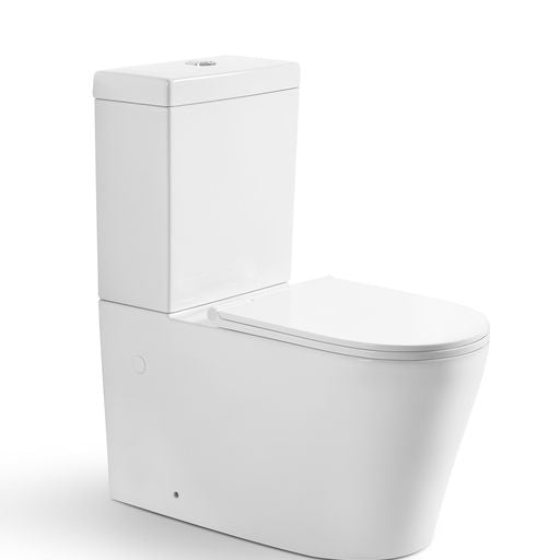 Stella Rimless Back to Wall Gloss White Toilet Suite