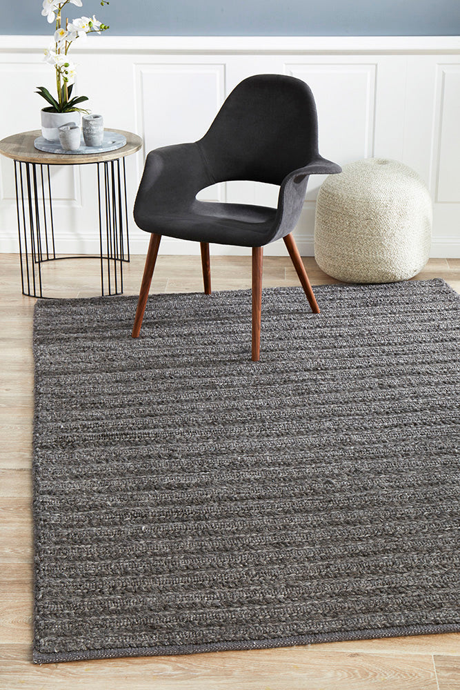 Harvest 801 Charcoal Wool Viscose Rug