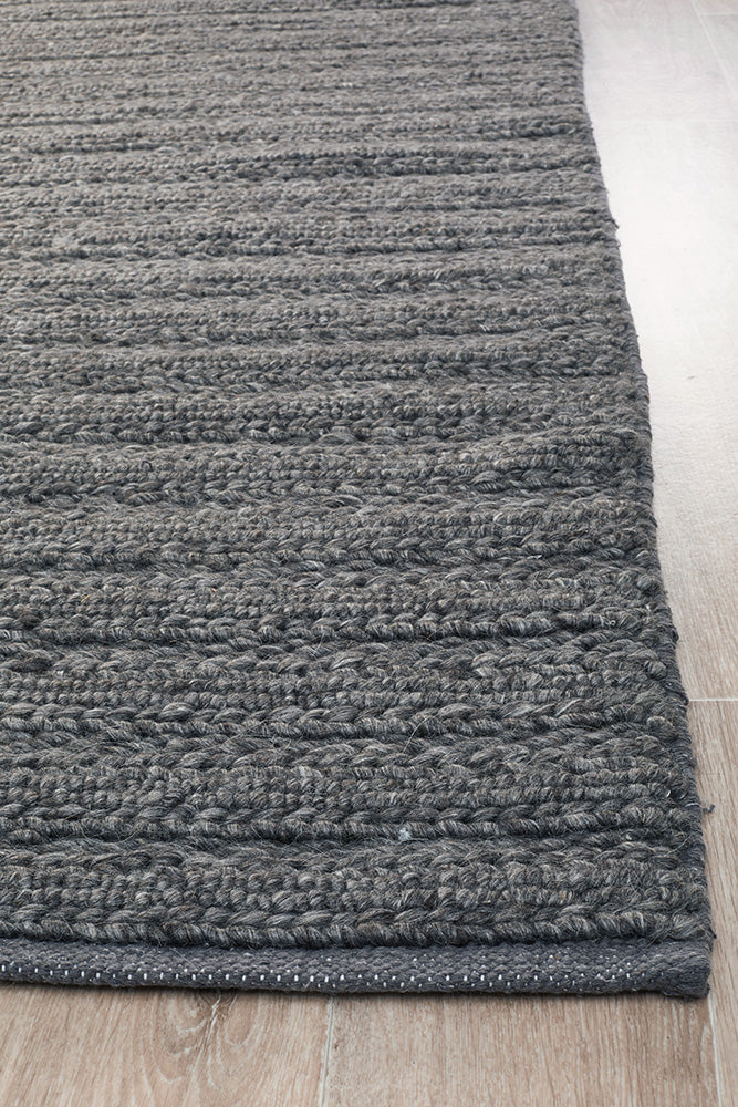 Harvest 801 Charcoal Wool Viscose Rug