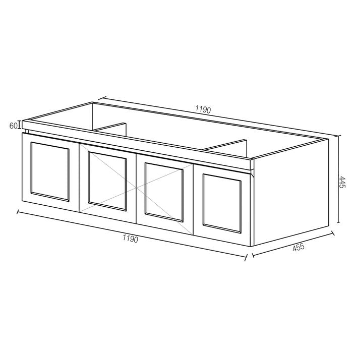 Hampton Vanity 1200- drawing