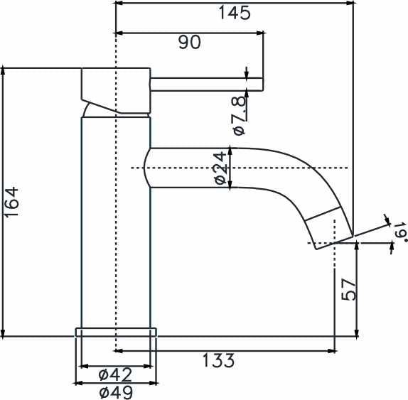 Ideal Basin Mixer IDB10-LL (Brushed Gun Metal)