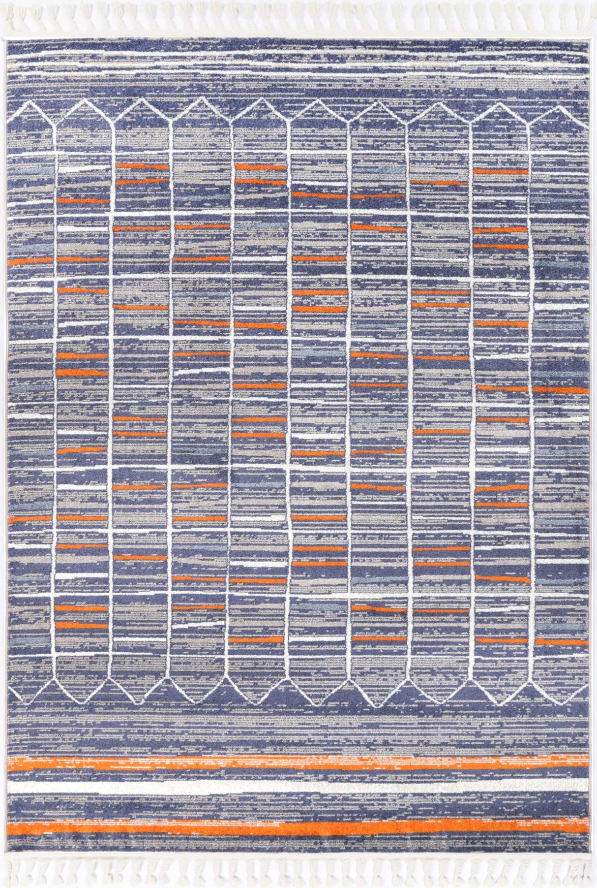 Peru Talca Blue & Orange Contemporary Rug