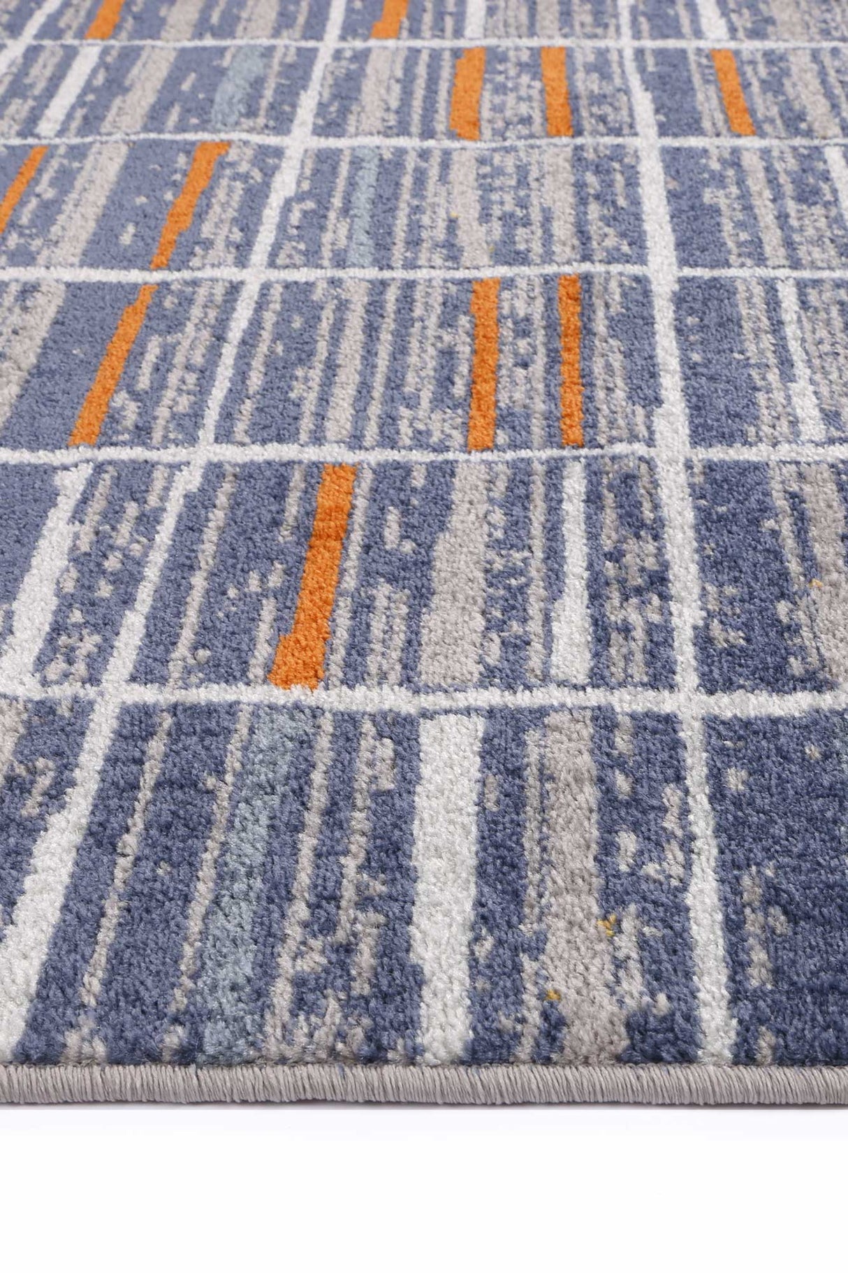 Peru Talca Blue & Orange Contemporary Rug