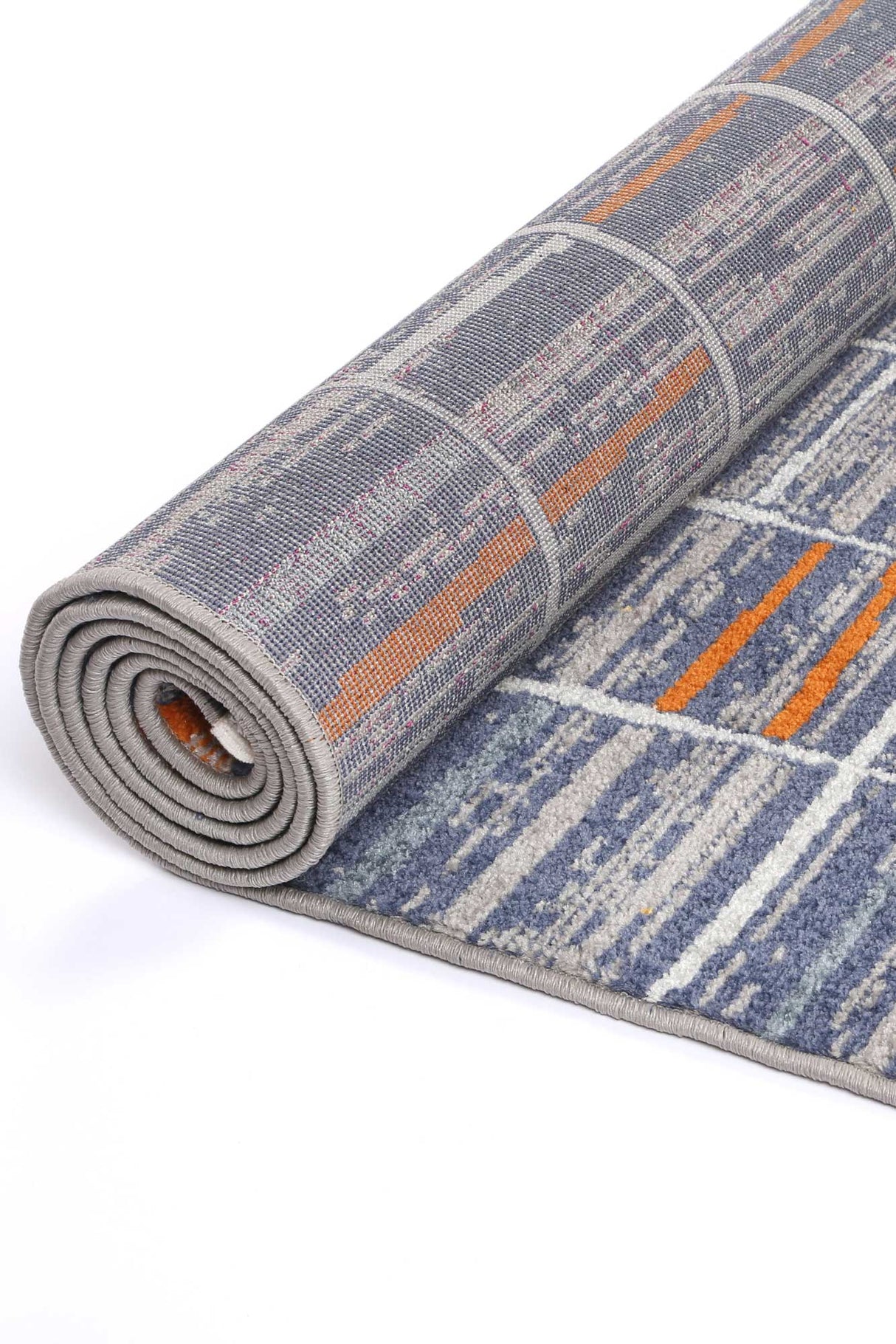 Peru Talca Blue & Orange Contemporary Rug
