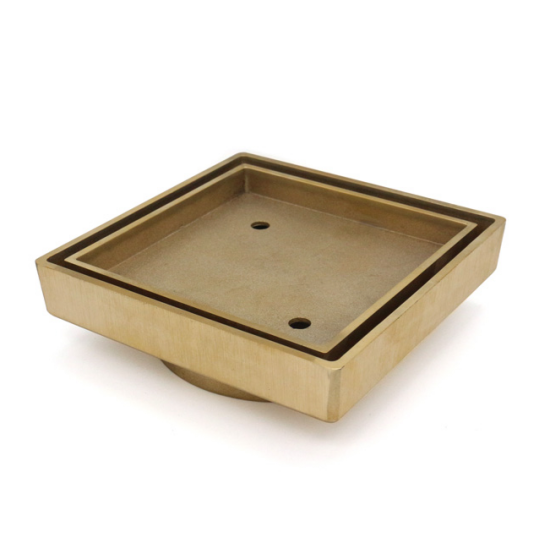 Matte Gold Smart Tile Insert Floor Waste Shower Grate Drain (90mm outlet) 115x115mm