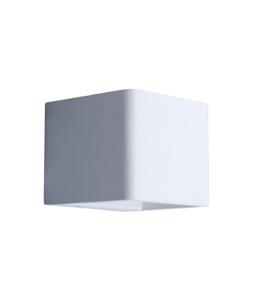 LONDON: LED Interior Matte White Cube Up/Down Wall Light