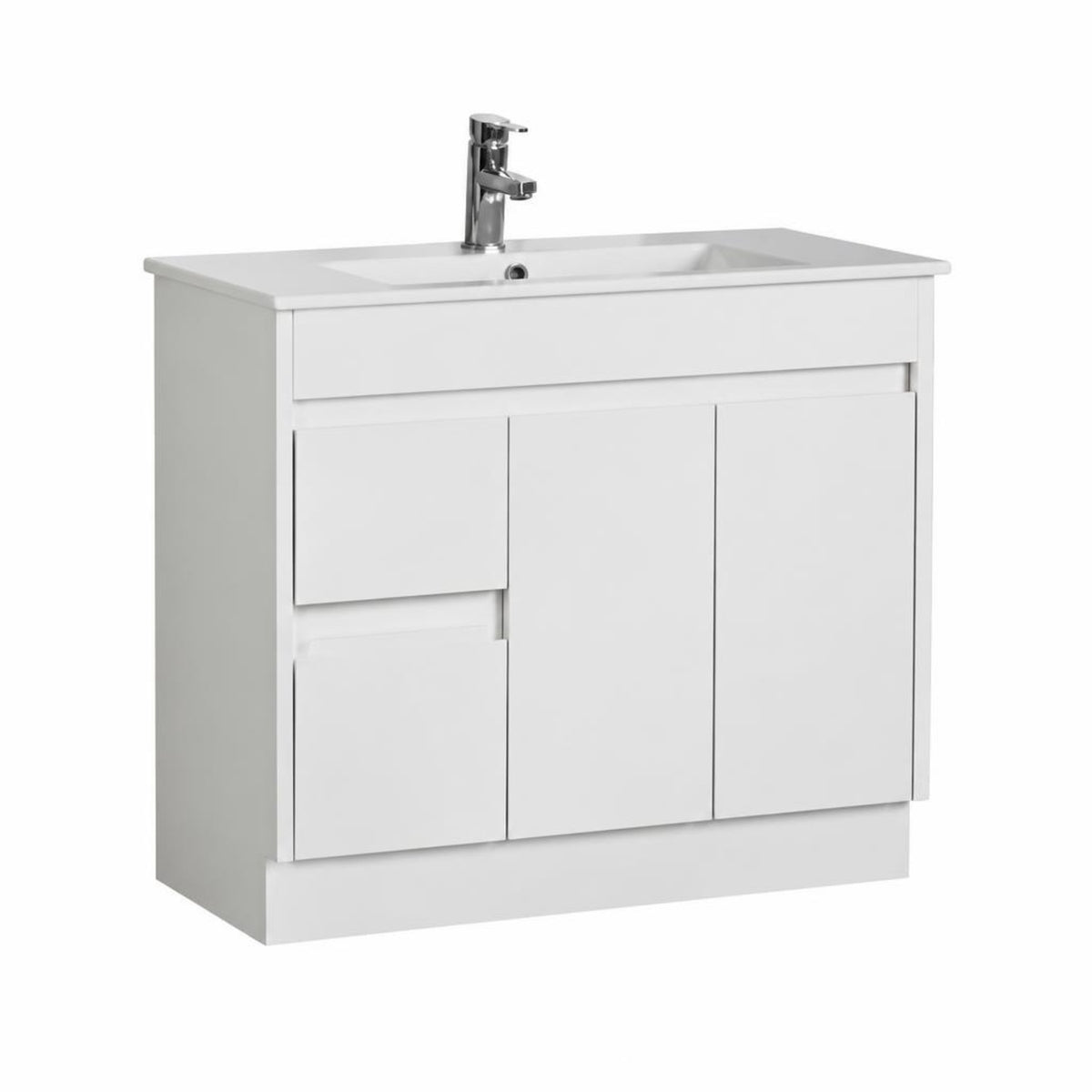MAYA Slim Free Standing Vanity Gloss White 750/900
