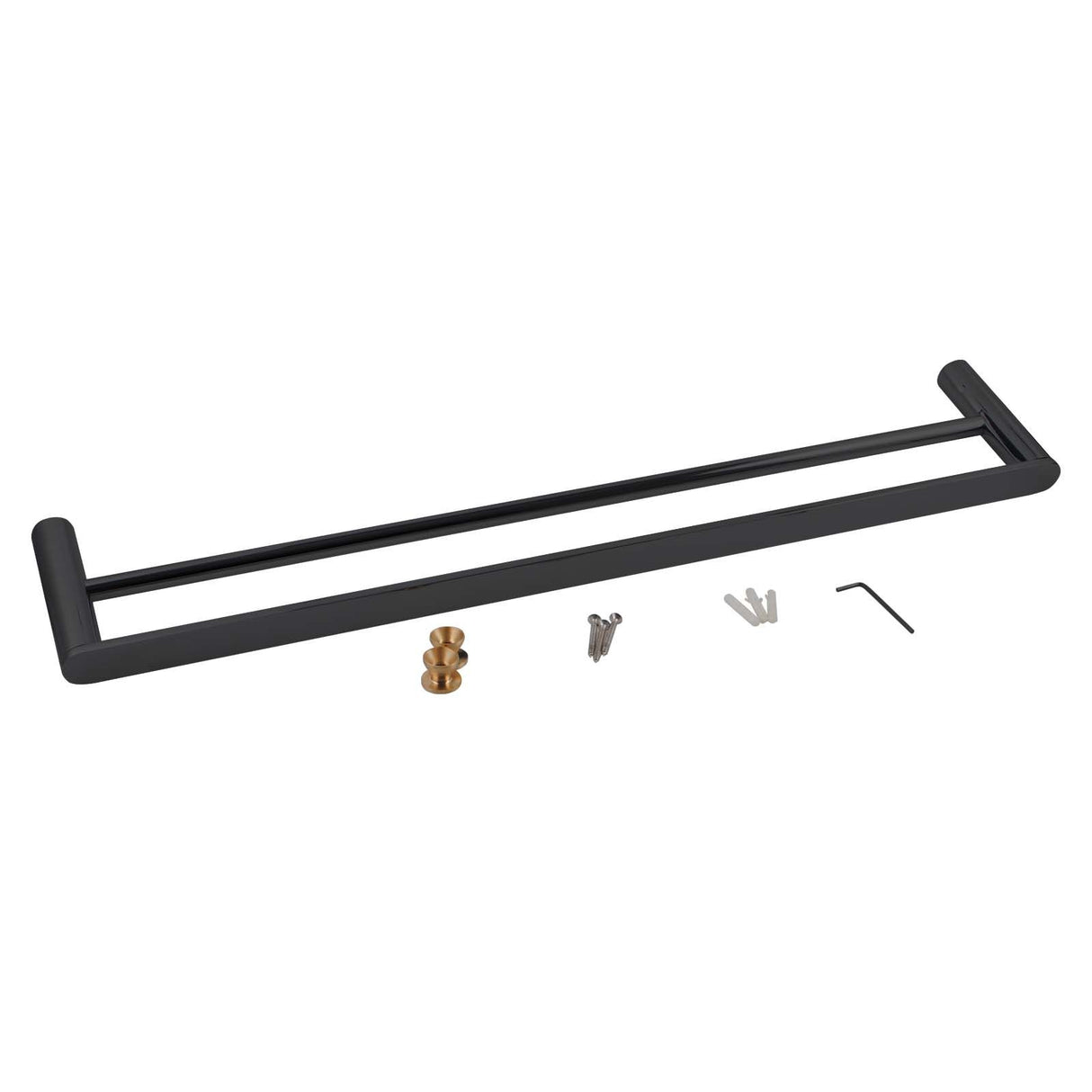 RUSHY Double Towel Rail 800mm - Black