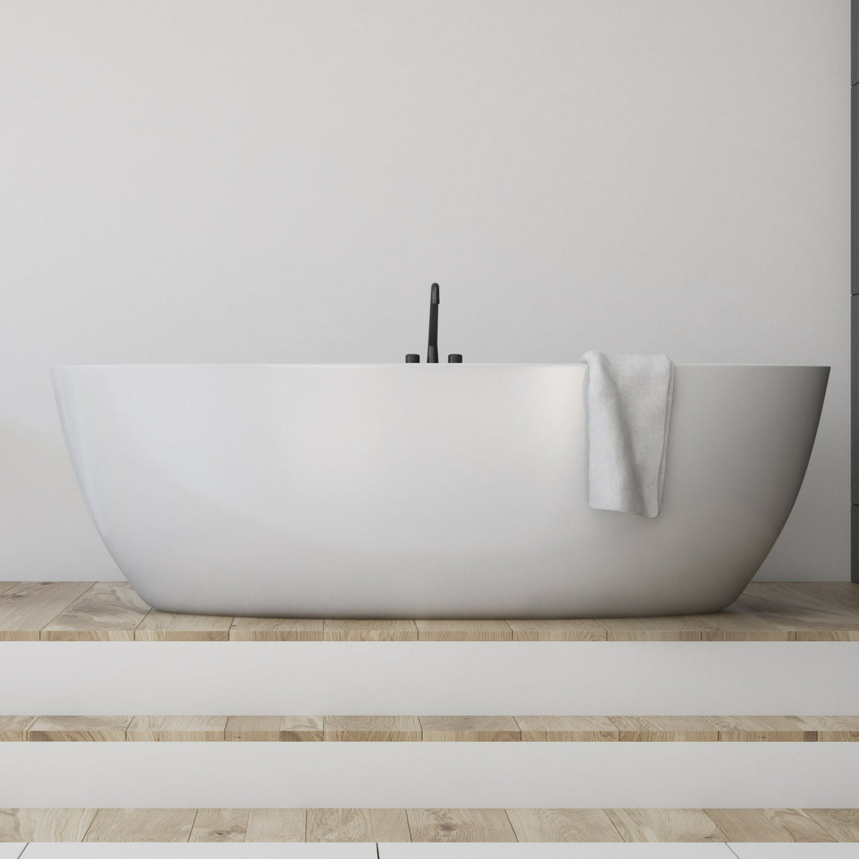 Olivia Freestanding Bathtub with Overflow/Non-Overflow (Gloss white) (1300/1400/1500/1700mm)