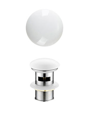 Pop Up Waste with Overflow Ceramic Gloss White