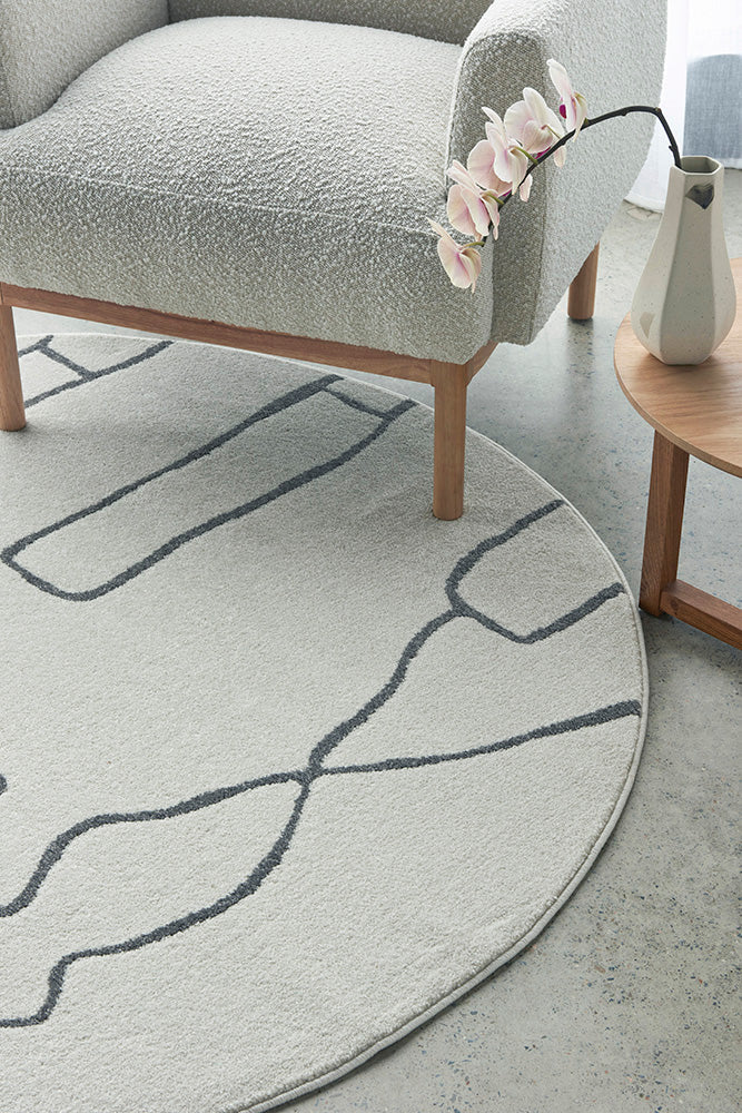 Paradise Amy Grey Round Rug