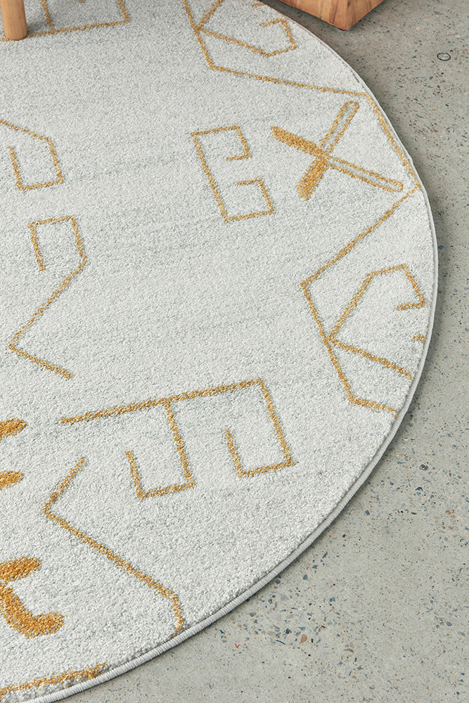 Paradise Cala Gold Round Rug