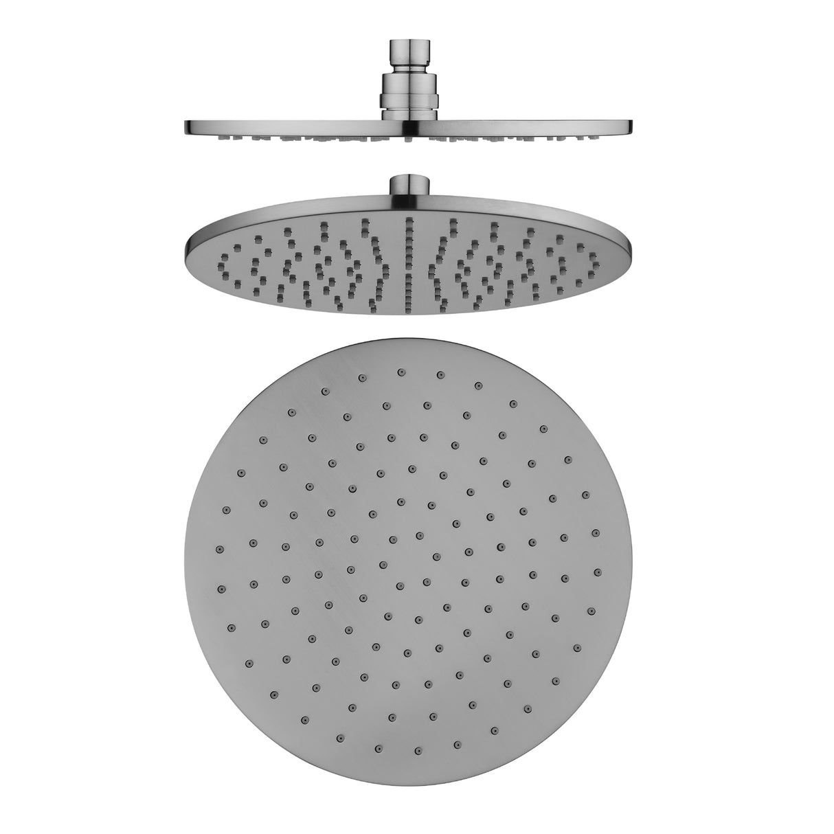 Pentro 250mm Solid Brass Round Rainfall Shower Head - Brushed Nickel