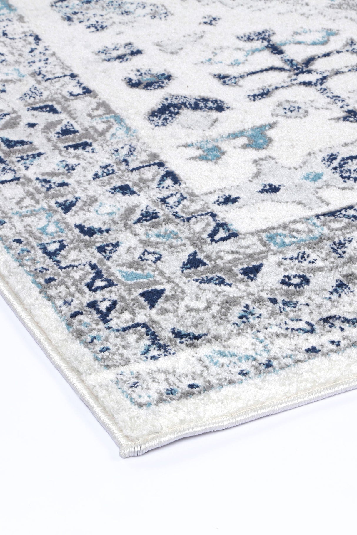 Ligures Cream Blue Traditional Rug