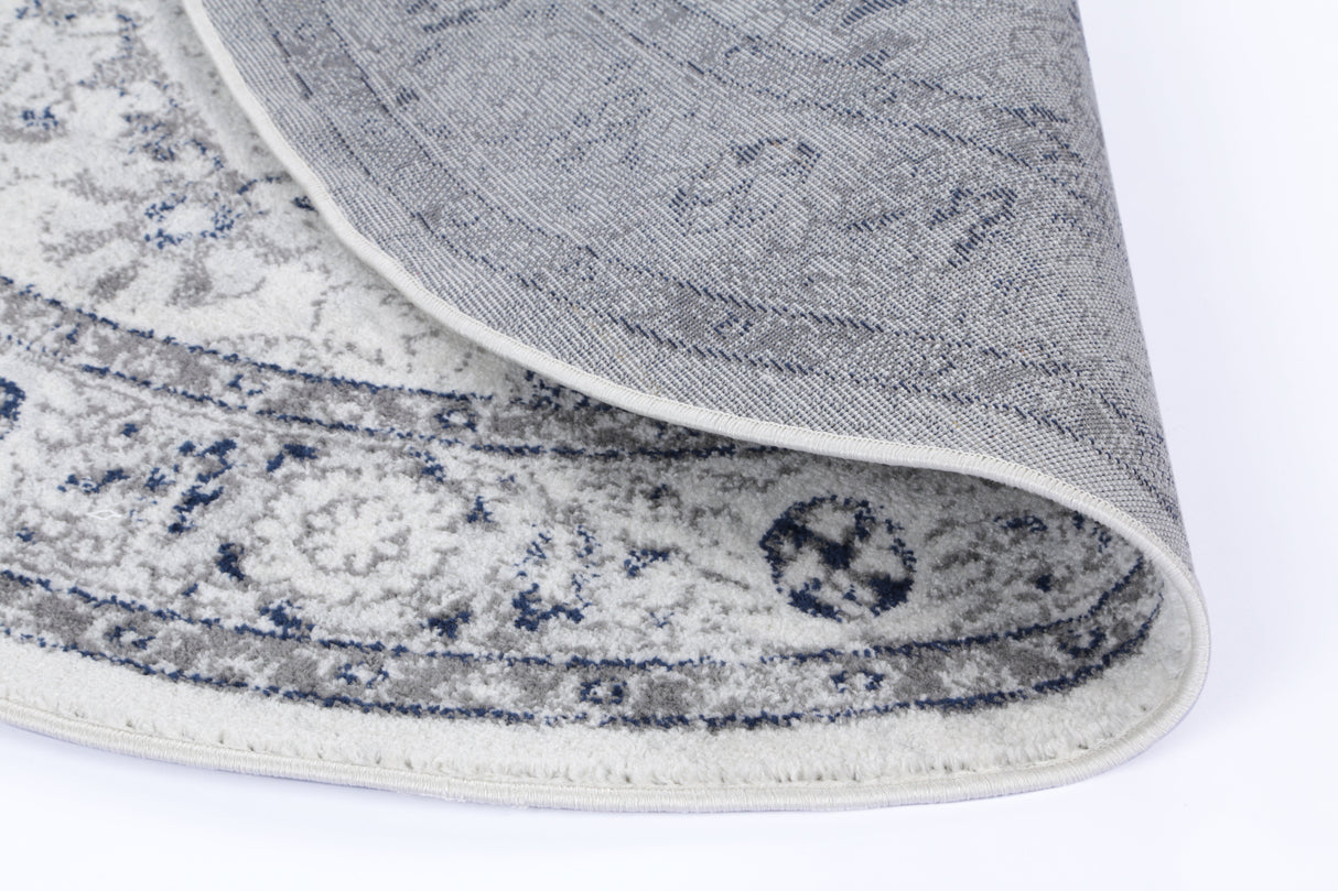 Ligures Navy Cream Traditional Rug