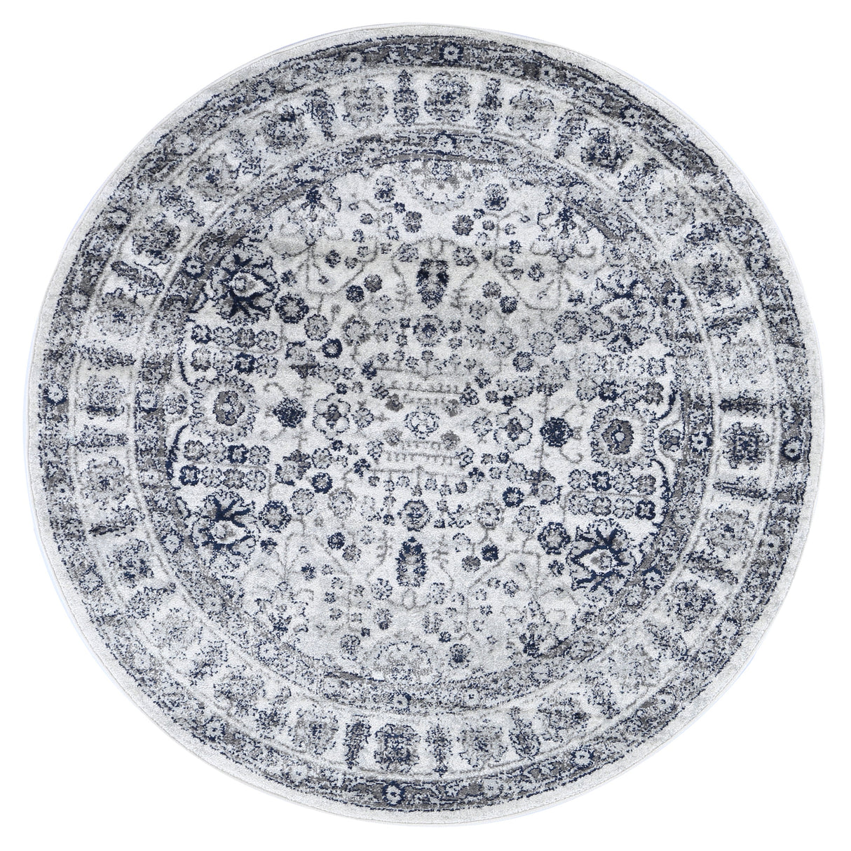 Ligures Navy Cream Traditional Rug