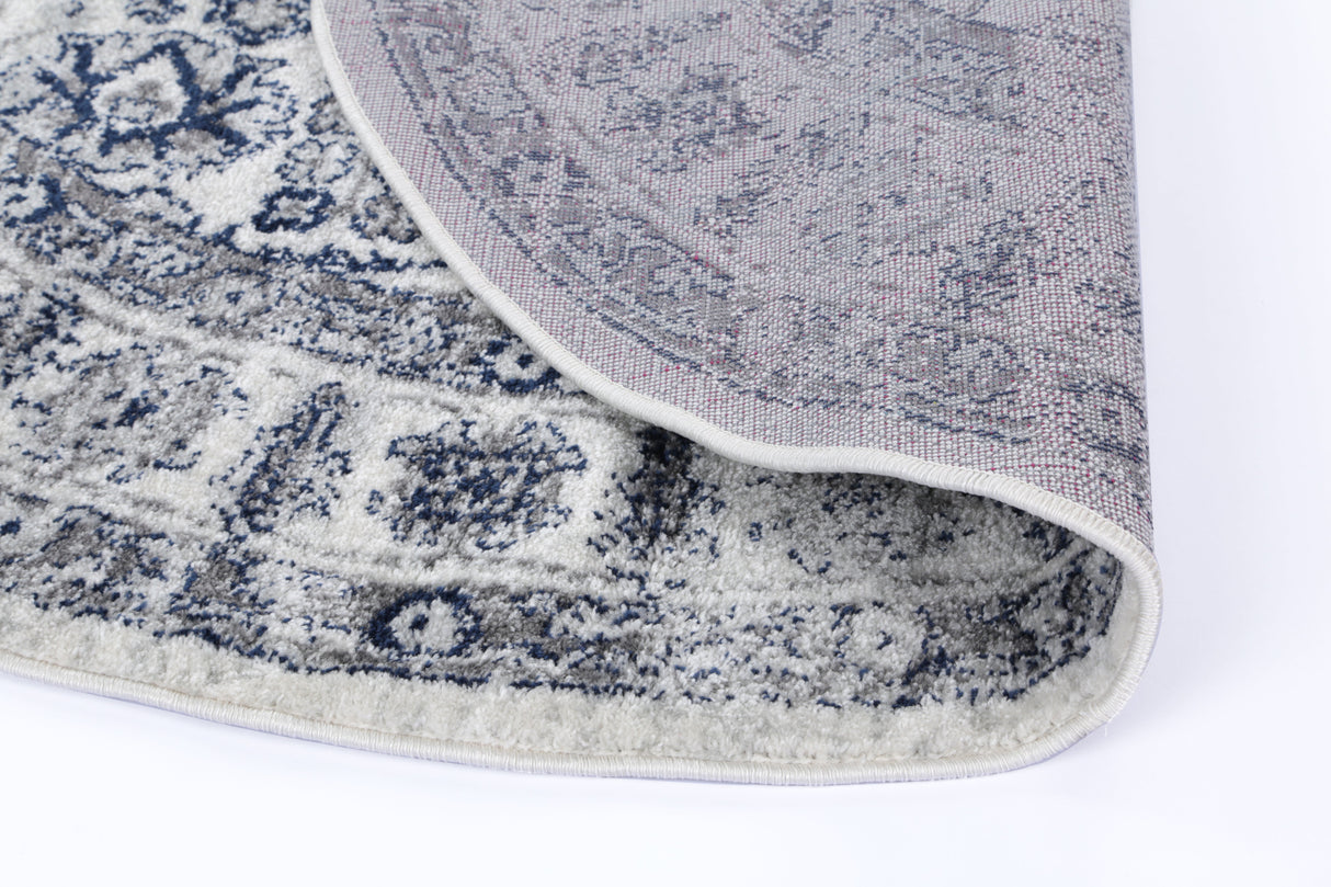 Ligures Cream Navy Floral Rug