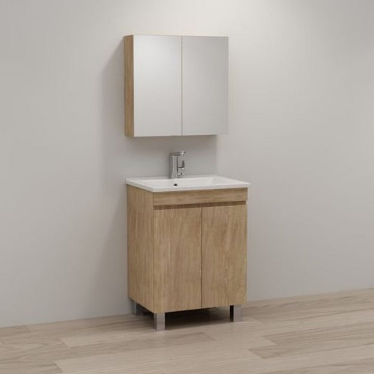 ABS MFL2 Light American Oak Freestanding Vanity 600mm