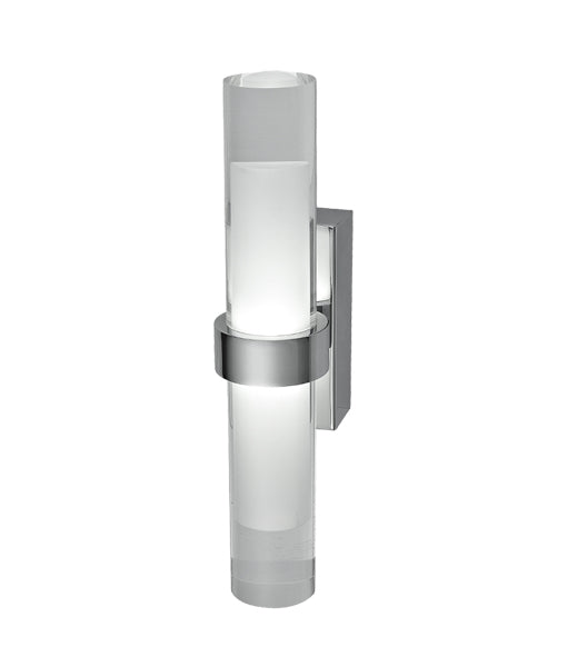 ROME: LED Interior Satin Chrome Tubular Up/Down Wall Light