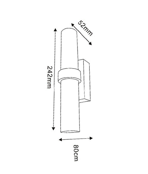 ROME: LED Interior Satin Chrome Tubular Up/Down Wall Light