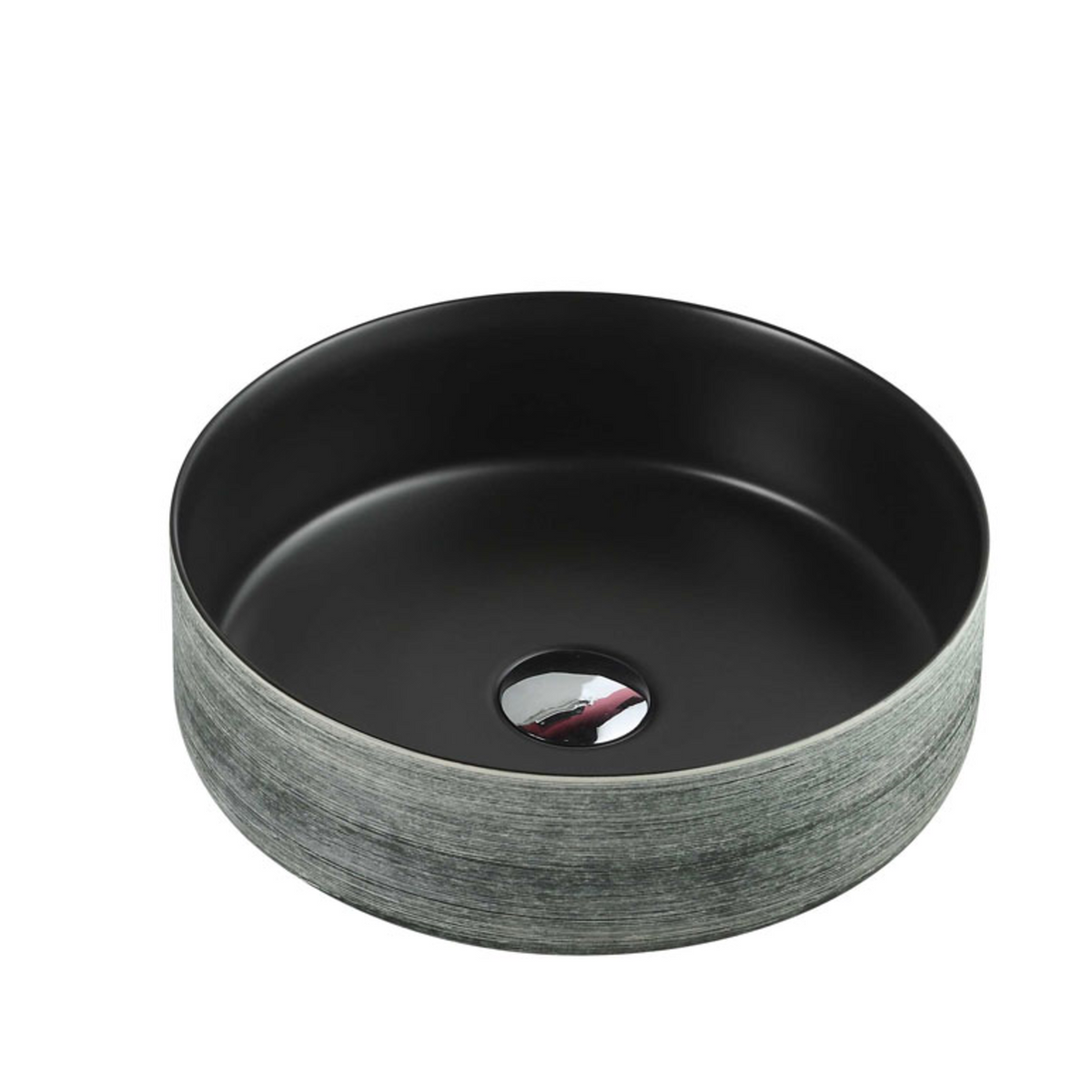 SASSO Round Counter Top Basin Touchline Black 350mm