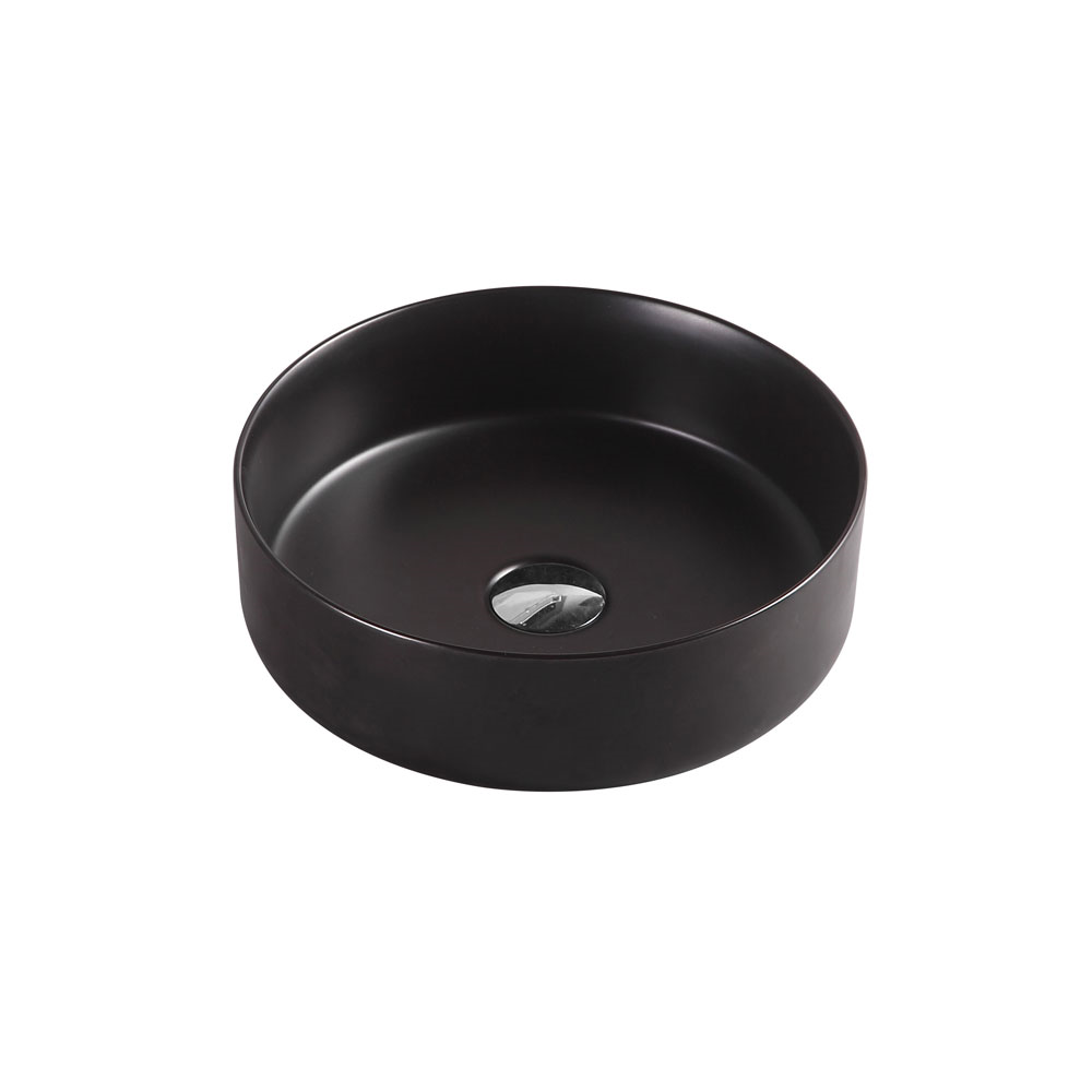 SASSO Round Counter Top Basin Matte Black 350mm