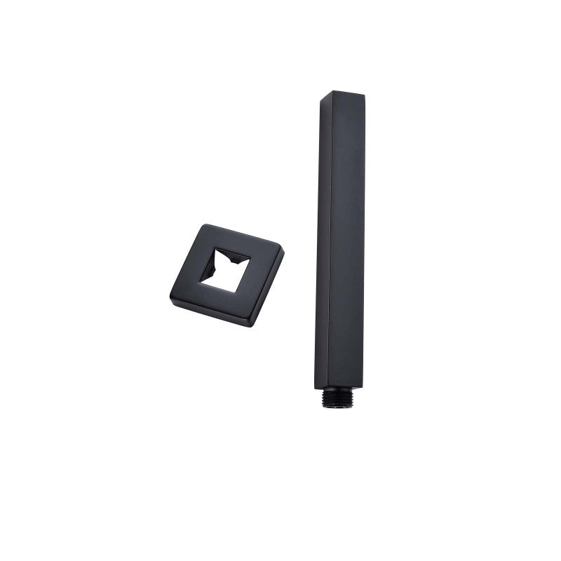 Cavallo Square Ceiling Shower Arm 200mm - Matte Black