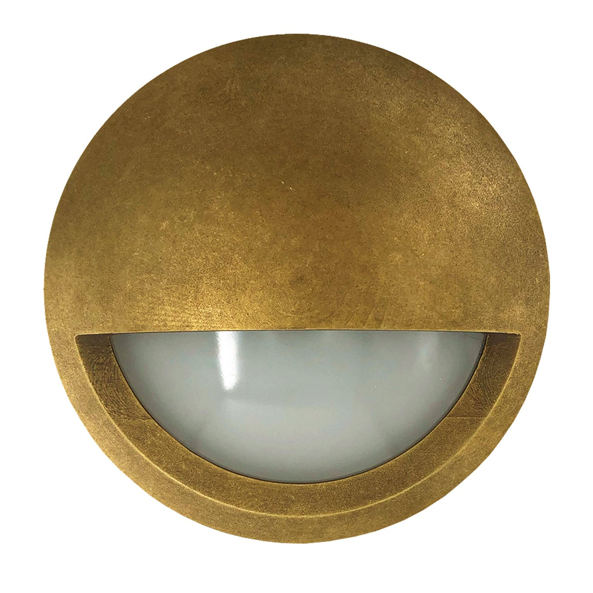 STE: Exterior LED 12V/240V Antique Brass Eyelid/Round Step/Wall Lights IP65