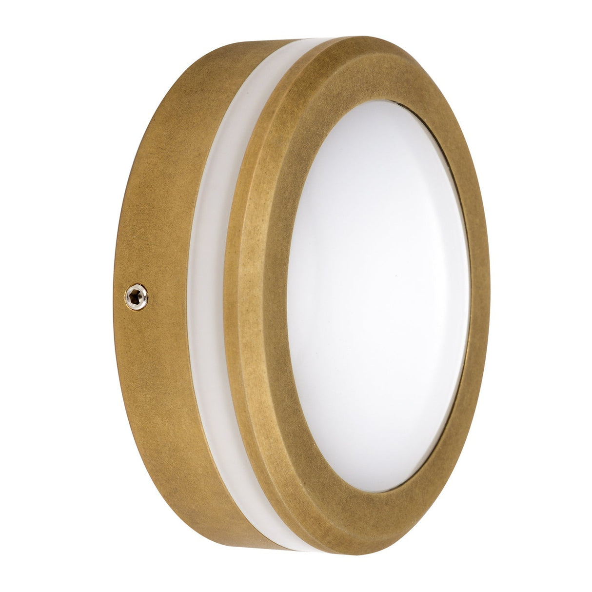 STE: Exterior LED 12V/240V Antique Brass Eyelid/Round Step/Wall Lights IP65